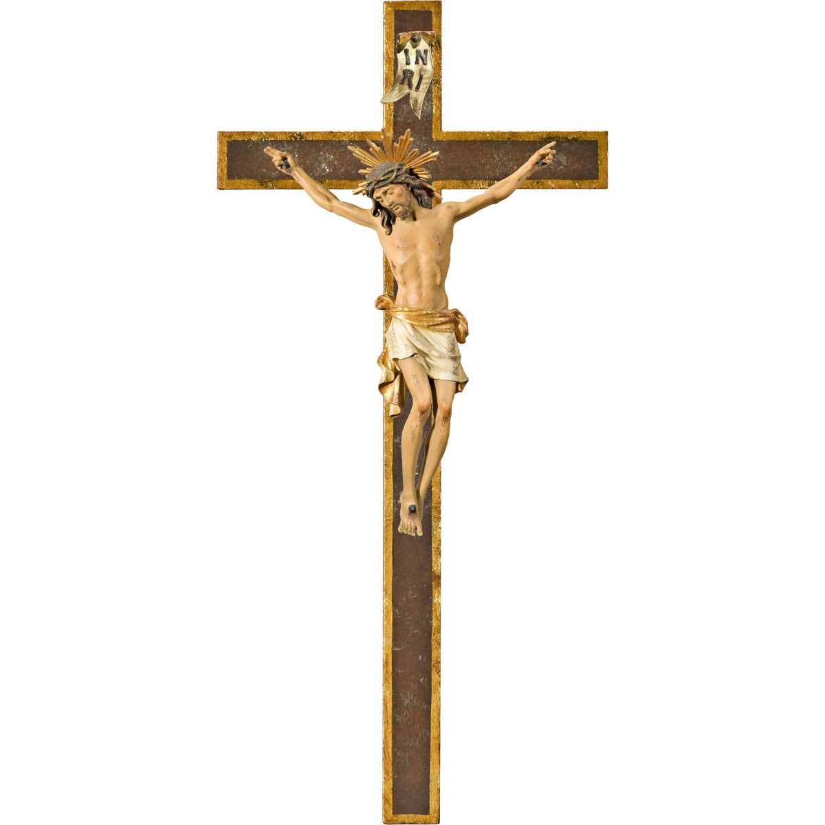 Cristo Pisa en cruz simple ancha